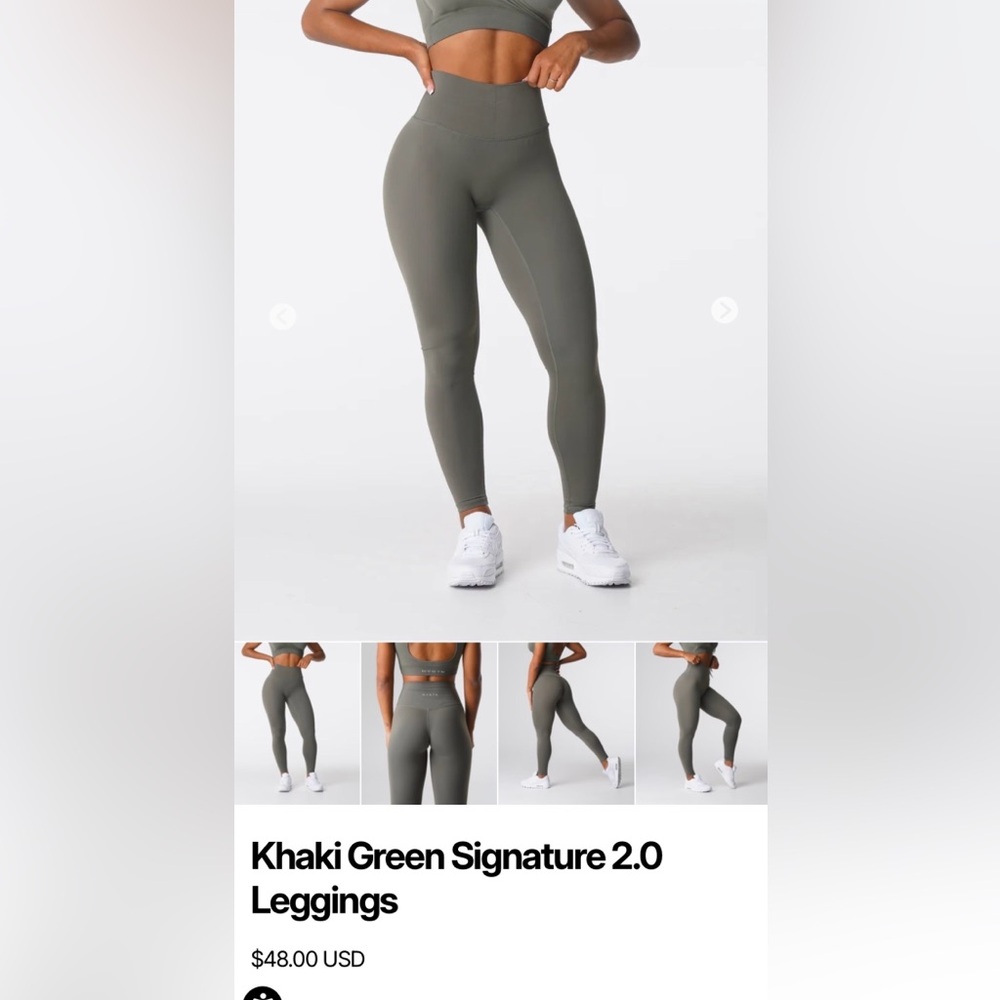 NVGTN High-Waist Olive Green Seamless Leggings - Women